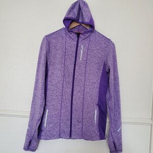 Brooks Womens Purple Space Dye Full Zip Running Hoodie Jacket Size M 20490